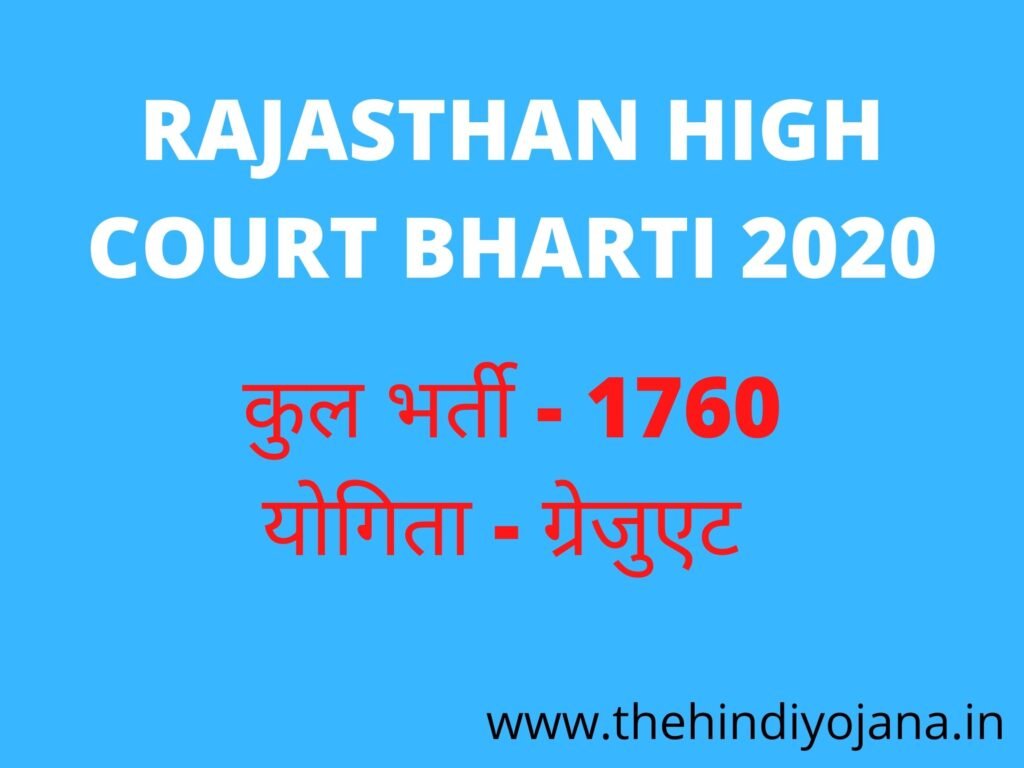 Rajasthan High Court Bharti 2020
